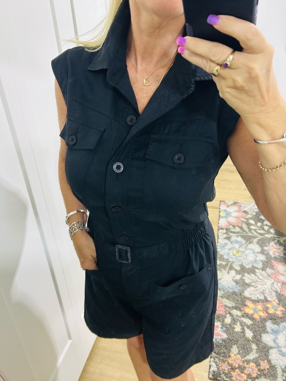 Vintage 90’s Vuarnet Sport Black sleeveless utility romper Size Medium